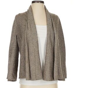 Max Studio Wool Blend Open Cardigan Sweater Tan Brown Large